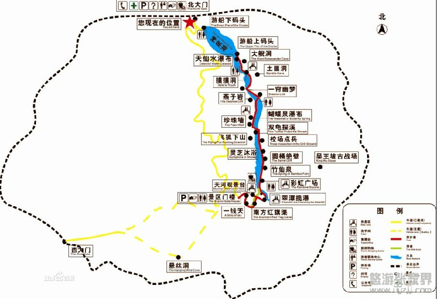 张家界大峡谷游览地图