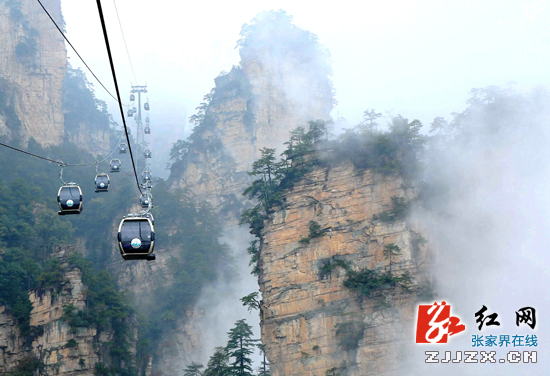 张家界旅游门票 - 张家界天子山索道恢复运营 云中穿行景色壮观