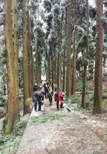 张家界旅游攻略自由行三天 - 武陵源黄石寨景区清理雪后折断树木保安全畅通